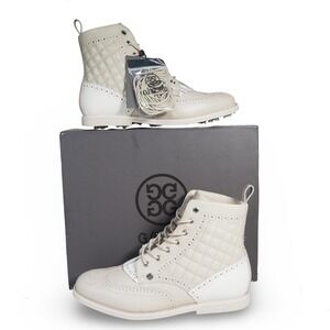 G/FORE Kiltie Gallivanter Longwing Golf Boots Womens 9 Cream G4LS23EF14 NEW
